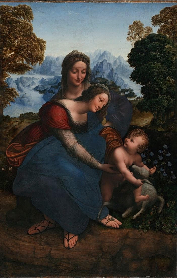 Madonna and Child with Saint Anne in a Landscape by Leonardo da Vinci
