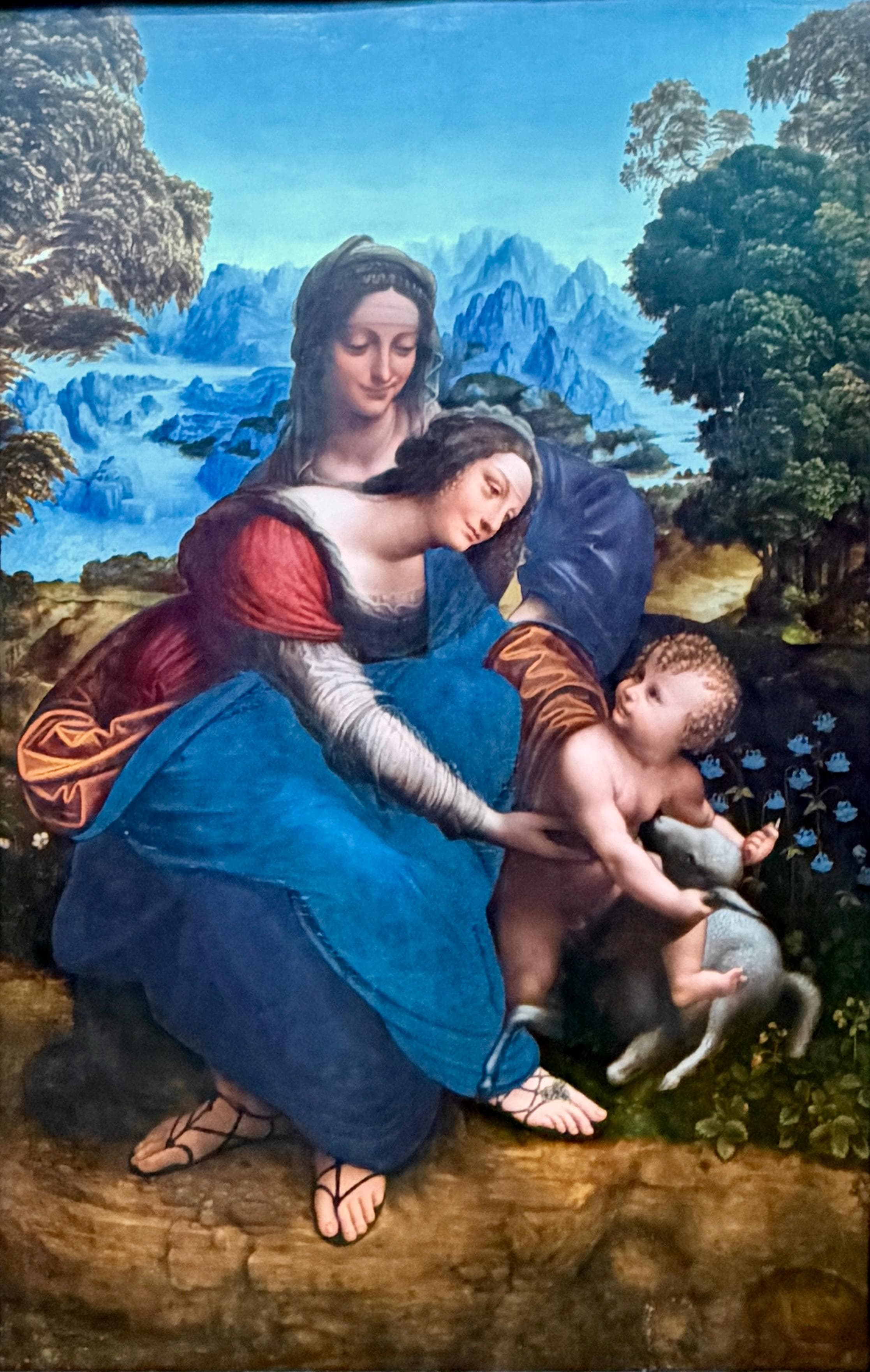 Madonna and Child with Saint Anne in a Landscape, Worshop of Leonardo da Vinci, Possibly by Gian Giacomo Caprotti by Leonardo da Vinci